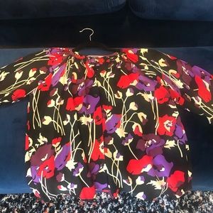 Silk floral Tucker blouse